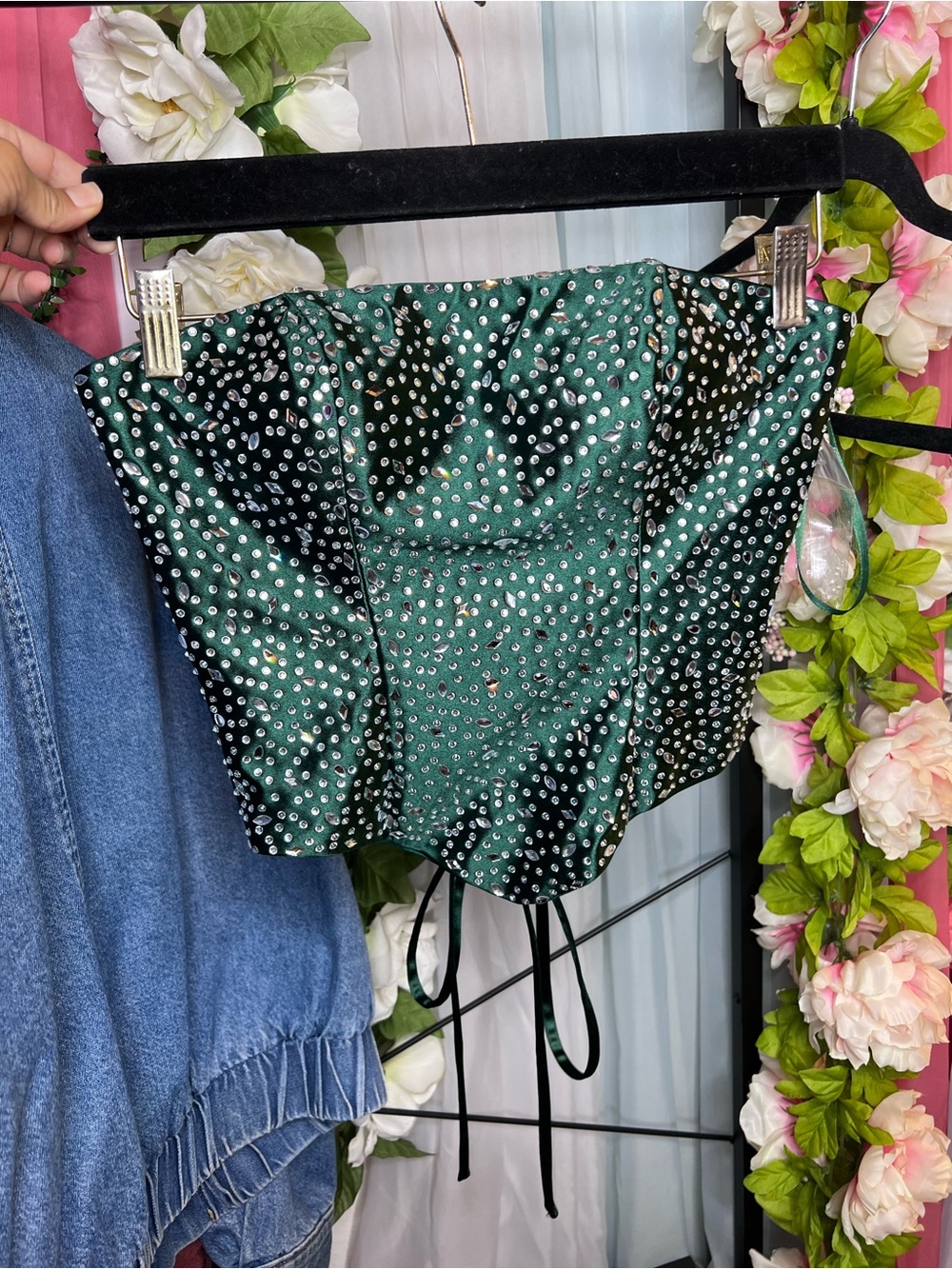 Green Bedazzled Corset